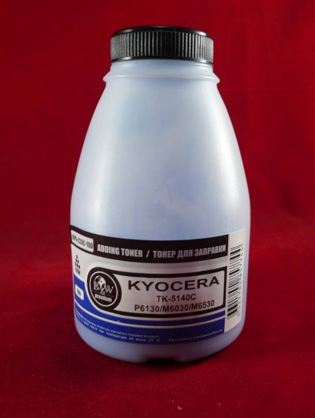 Тонер для Kyocera TK-5140C, P6130/M6030/M6530 Cyan (фл. 100г) 5K B&W Premium
