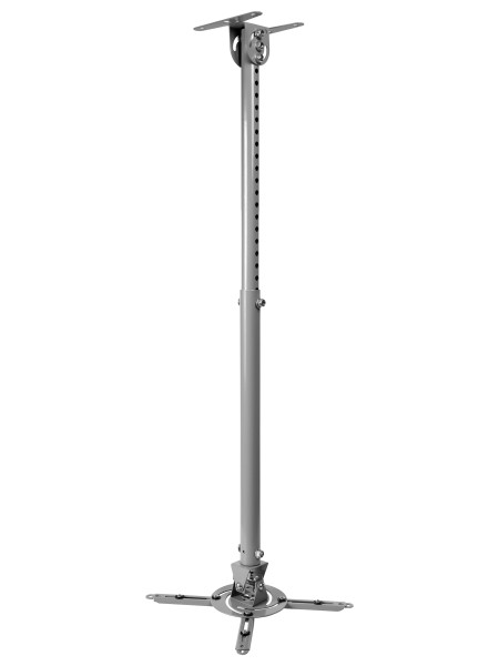 Универсальный потолочный комплект Wize [WPC-S ] состоящий из крепления+штанги 61-96 cм+площадки к потолку для проектора, макс. расстояние между крепежн. отв. 370 мм, наклон +/-15°, поворот +/-15°, вращение 360°, до 12 кг, серебрист., рознич. упаковка