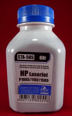 Тонер для картриджей CB435A/CE285A/CF283A/CF244A,CRG-712/725 (фл. 60г) B&W Standart фас.Россия