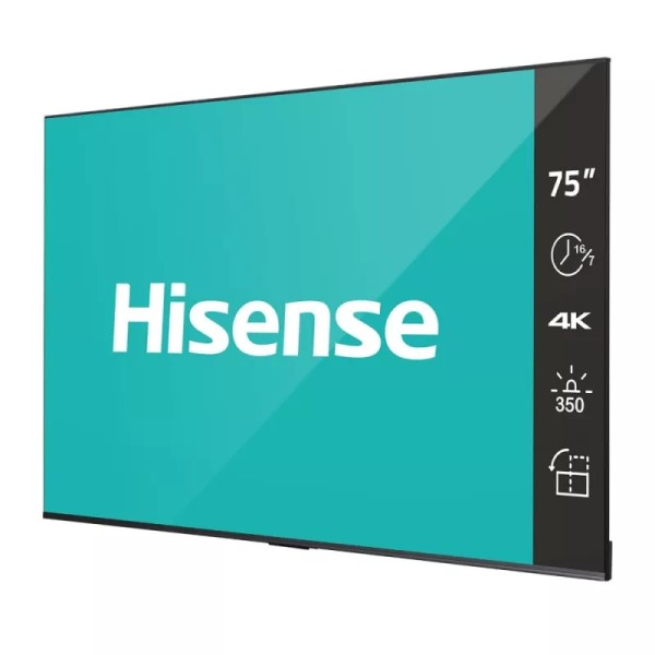 Информационный дисплей Hisense 75" 75DP30FE 350 nit, 4K, DLED, 16/7, RAM 2GB, ROM 16GB, Android 9, Landscape & Portrait