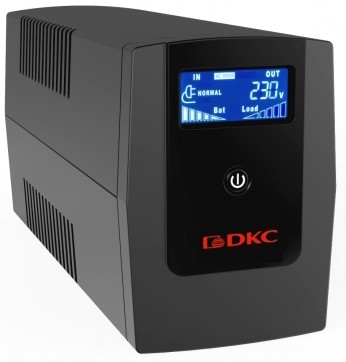 Линейно-интерактивный ИБП ДКС серии Info LCD, 800 ВА/480 Вт, 1/1, 3xIEC C13, USB + RJ45, LCD, 1x8Aч DKC INFOLCD800I
