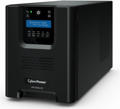ИБП CyberPower PR1500ELCD, Line-Interactive, 1500VA/1350W, 8 IEC-320 С13 розеток, USB&Serial, SNMPslot, LCD дисплей, Black, 0.5х0.3х0.35м., 28.3кг. CyberPower PR1500ELCD