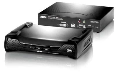 DVI KVM-удлинитель с доступом через IP, Gigabit Ethernet, аудио,RS232, USB, видео (1920 x 1200 @ 60Гц), возможность подключения двух дисплеев, мышь, клавиатура (USB ) Передатчик/ATEN ATEN KE6900AT
