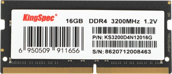 Память DDR4 16GB 3200MHz SHENZHEN KINGSPEC ELECTRONICS TECHNOLOGY CO LTD KS3200D4N12016G