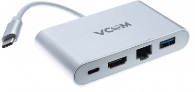 Кабель-адаптер USB3.1 Type-CM-->HDMI+USB3.0+RJ45+PD charging  VCOM <CU455> VCOM CU455