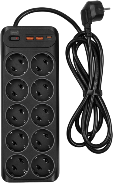 Сетевой фильтр-удлинитель PowerCom SP-10 USB2A1CB