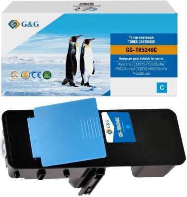 Тонер-картридж G&G, аналог Kyocera TK-5240C голубой 3k с чипом