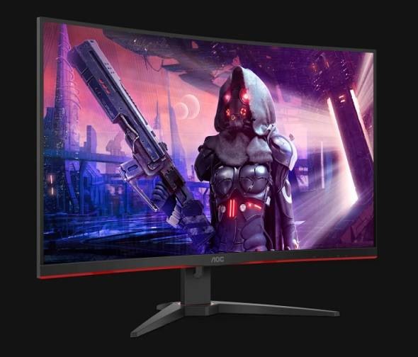 МОНИТОР 32" AOC CQ32G2SE Black-Red (VA, изогнутый, 2560x1440, 165Hz, 1 ms, 178°/178°, 250 cd/m, 80M:1, +2xHDMI 2.0, +Dis