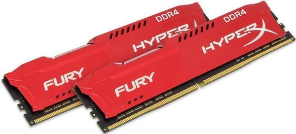Модуль памяти Kingston 16GB 3200МГц DDR4 CL18 DIMM (Kit of 2) 1R*8 HyperX FURY Red 