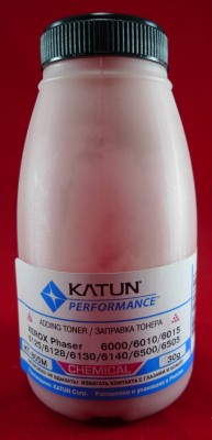 Тонер XEROX Phaser 6000/6010/6015/6125/6128/6130/6140/6500/6505 Magenta, химический (фл. 30г) Katun фас.Россия