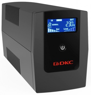 Линейно-интерактивный ИБП ДКС серии Info LCD, 1500 ВА/900 Вт, 1/1, 4xIEC C13, USB + RJ45, LCD, 2x8Aч DKC INFOLCD1500I
