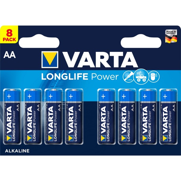 Батарейка Varta LONGLIFE POWER (HIGH ENERGY) LR6 AA BL8 Alkaline 1.5V (4906) (8/160) VARTA 04906121418