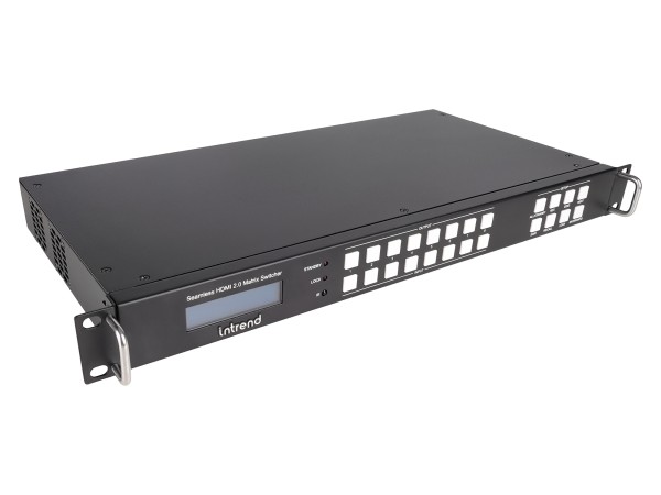 Матричный коммутатор Intrend [ITMFM-8x8H4A] HDMI 8x8, разрешение 4K60, бесподрывный, с поддержкой видеостены и многооконного режима, деэмбедирование звука