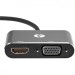Кабель-переходник USB 3.0 (Am) --> HDMI(f)+VGA(f), Aluminum Shell, VCOM <CU322M> VCOM CU322M