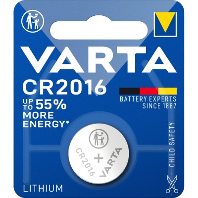 Батарейка Varta ELECTRONICS CR2016 BL1 Lithium 3V (6016) (1/10/100) VARTA 06016101401