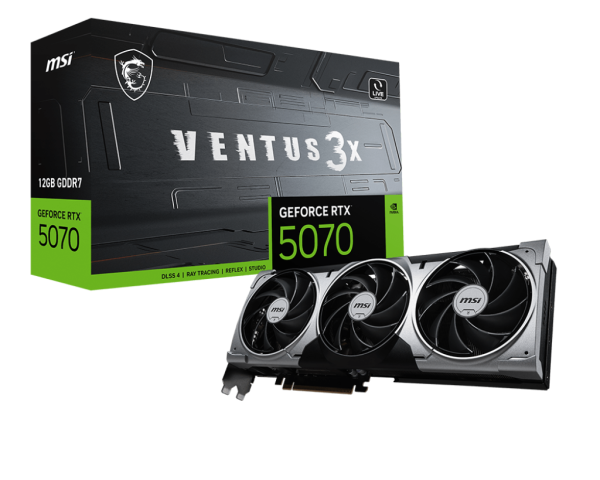 Видеокарта MSI GeForce RTX 5070 12G VENTUS 3X