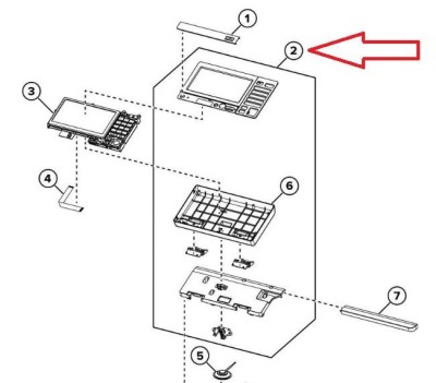Крышка панели оператора в сборе с кнопками Lexmark MX62x/XM3250 (41X2440)