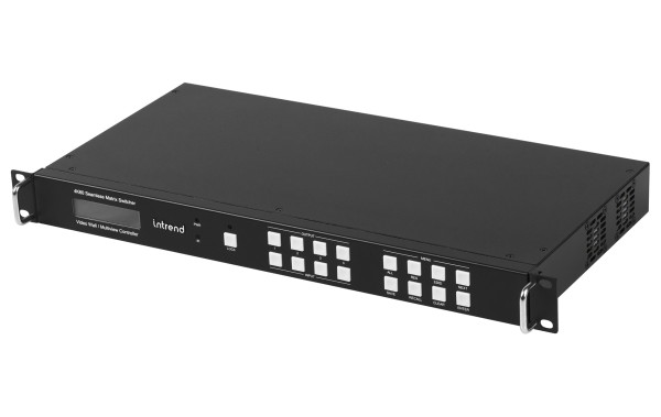 Матричный коммутатор HDMI Intrend [ITMFM-4x4H2A] 4x4, разрешение 4K60, бесподрывный, с поддержкой видеостены и многооконного режима, деэмбедирование звука