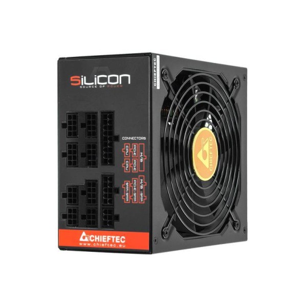 Блок питания Chieftec SILICON SLC-1000C <1000W, (4x(20+4)+8+(4+4)) pin, 6x(6+2) pin, 9xSATA, 3xMolex, FDD, 14 см, 85%, м