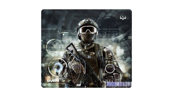 SVEN Игровой коврик для мыши MP-G01S Soldier  (230x200x2мм, ткань + резина)