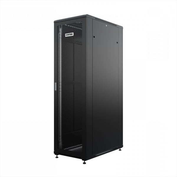 Шкаф напольный универсальный серверный ONTEK TC 47U 800х1000мм, 4 профиля 19, двери перфорированная и перфорированная двухстворчатая, боковые стенки съемные, разобранный, черный RAL 9005