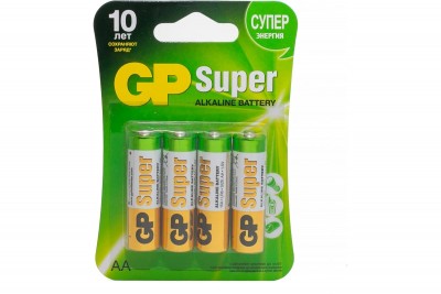 Алкалиновые батарейки GP Super Alkaline 15А АA - 2 шт. на блистере GP 4891199000027