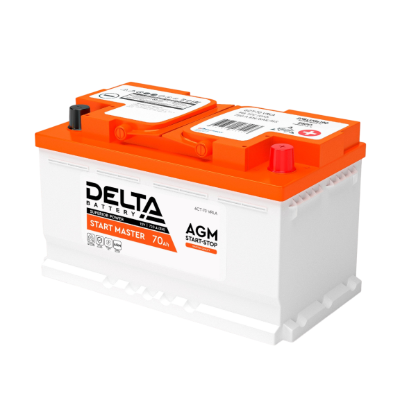 Аккумуляторная батарея для автомобилей Delta DELTA START MASTER 70 Ah AGM