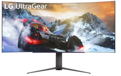 МОНИТОР 45" LG Gaming 45GR95QE-B Black (Curved, OLED, 3440×1440, 240Hz, 0.3 ms, 178°/178°, 1000 cd/m, 1M:1, +DP)