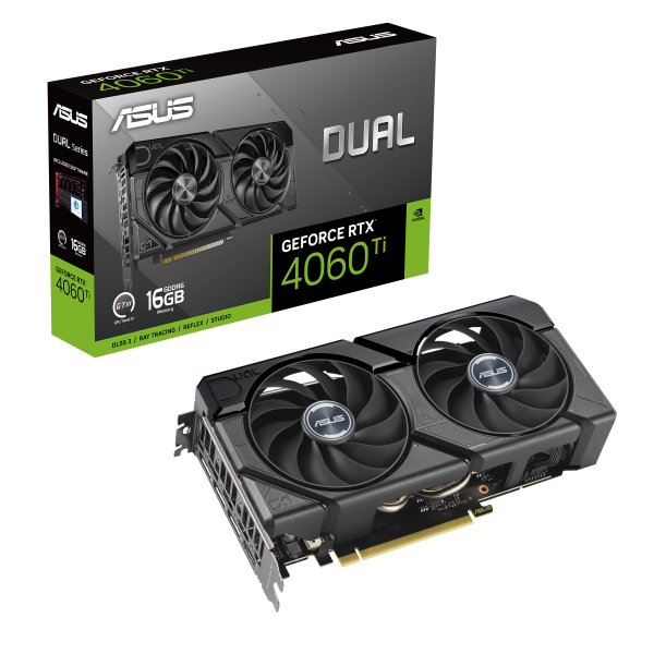 Видеокарта Видеокарта ASUS Dual GeForce RTX 4060 Ti EVO DUAL-RTX4060TI-16G-EVO 90YV0JHA-M0NA00
