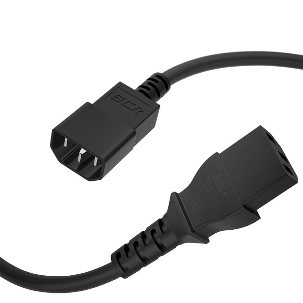 GCR Кабель питания PROF удлинитель 5.0m, С13 - С14, черный, 3*1,0mm, GCR-54339 Greenconnect GCR-54339