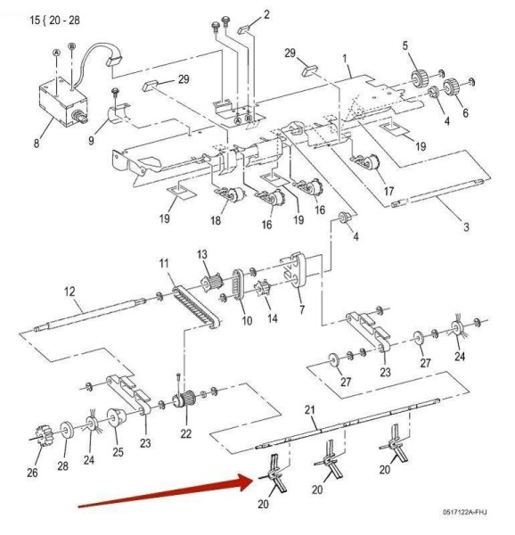 Лопасть узла подбивки листов XEROX WCP 4110