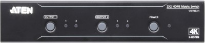 Переключатель, электрон., HDMI, 2> 2 мониторов, без шнуров, (передача сигнала до 20 м.;480p/720p/1080i/1080p-1920x1080/VGA/SVGA/SXGA/UXGA-1600x1200/WUXGA-1920x1200) ATEN VM0202H
