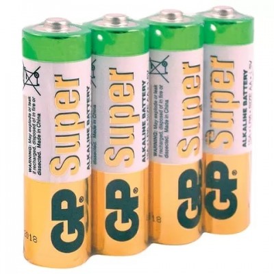 Алкалиновые батарейки GP Super Alkaline 15А АA - 4 шт. в пленке GP 4891199006487