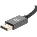 Кабель-переходник DP --> HDMI-F 0.2m , серый металлик, оплетка, 4K@60Hz, Telecom (TA560) VCOM TA560