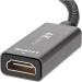 Кабель-переходник DP --> HDMI-F 0.2m , серый металлик, оплетка, 4K@60Hz, Telecom (TA560) VCOM TA560