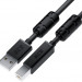 GCR Кабель PROF 0.75m USB 2.0, AM/BM, черный, ферритовые кольца, 28/24 AWG, экран, армированный, морозостойкий, GCR-52416 Greenconnect USB 2.0 Type-AM - USB 2.0 Type-BM 0.75м