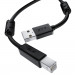 GCR Кабель PROF 0.75m USB 2.0, AM/BM, черный, ферритовые кольца, 28/24 AWG, экран, армированный, морозостойкий, GCR-52416 Greenconnect USB 2.0 Type-AM - USB 2.0 Type-BM 0.75м