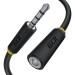 GCR Удлинитель для гарнитуры 1.0m jack 3,5mm/jack 3,5mm черный, желтая окантовка, 28AWG, M/F, GCR-53999 Greenconnect GCR-53999, 1 м