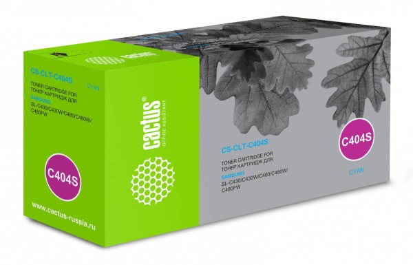 Картридж лазерный Cactus CS-CLT-C404S CLT-C404S голубой (1000стр.) для Samsung SL-C430/C430W/C480/C4