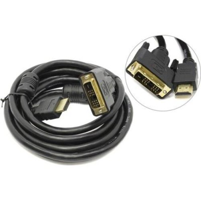 Кабель Telecom  HDMI to DVI-D (19M -19M) 2 фильтра, 3м   , с позолоченными контактами