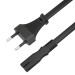 GCR Кабель питания 1.0m, CEE 7/16 / IEC C7, черный, 2*0,5mm, GCR-54292 Greenconnect GCR-54292