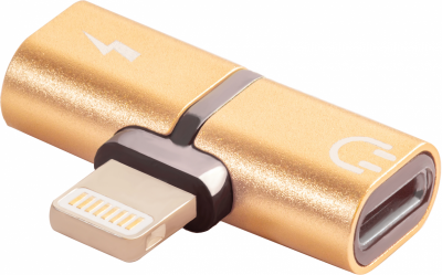 Greenconnect Адаптер-переходник USB 2.0 Lightning 8pin/jack 3,5mm аудио, золотистый, GCR-51150 Greenconnect USB 2.0 Lightning 8pin/jack 3,5mm аудио, золотистый