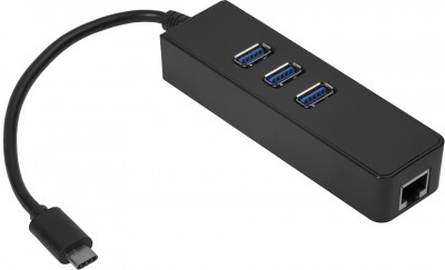 Greenconnect USB 3.1 Type C -> Ethernet RJ-45 F Lan Card + USB 2.0-разветвитель на 3 порта, сетевой адаптер Greenconnect GCR-UC2CL01