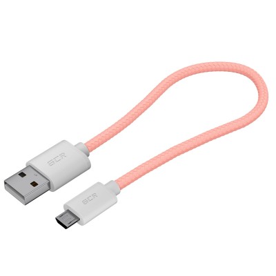 GCR Кабель 3A 0.5m MicroUSB, быстрая зарядка, розовый нейлон,  GCR-51688 Greenconnect GCR-51688