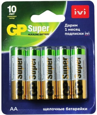 Алкалиновые батарейки GP Super Alkaline 15А/IVI АA - 10 шт. на блистере GP 4610116204566