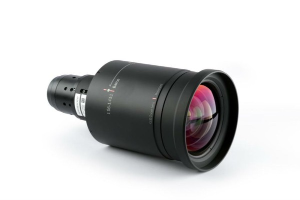 Среднефокусный объектив Barco [GLD 1.06-1.43 : 1] для проектора F80 TR: 1.01.35:1 (4K UHD, 2716x1600) / 1.06-1.43:1 (2560x1600) [R98017221] - моторизованный.