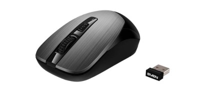 SVEN Беспроводная мышь RX-380W серый металлик (2,4 GHz, 3+1кл. 800-1600DPI, блист.)