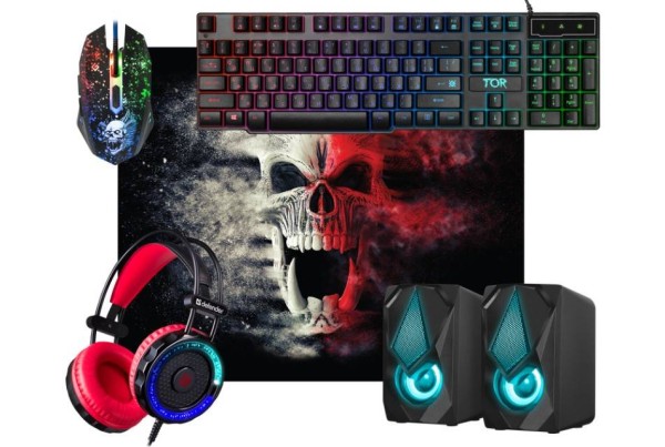 Defender Игровой набор Tor MHP-127 мышь+клав.+гарн.+ков.+колонка