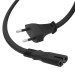 GCR Кабель питания 1.5m, CEE 7/16 / IEC C7, черный, 2*0,5mm, GCR-54293 Greenconnect  GCR-54293