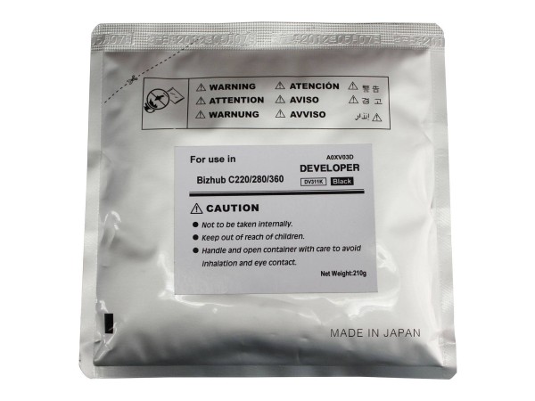 Девелопер для KONICA MINOLTA Bizhub C220/C280/C360 Black, 210г/пак, 570000 стр. (A0XV03D/DV311K) CET